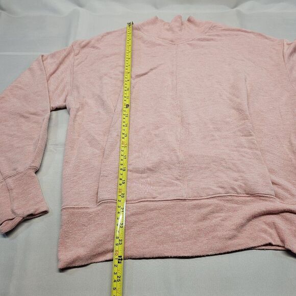 Athleta Apollo Mock Crewneck Sweatshirt Conch‎ Pink Heather Size Small - Picture 6 of 9